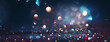 Leinwandbild Motiv Christmas Glitter with Sparkle Of Lights And Stars. Blue and Brown Background