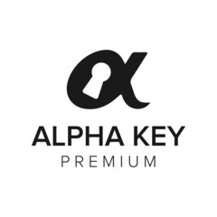 Wall Mural - alpha key logo icon vector template