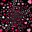 © Sudakarn - A background with place for your content. Black hole colorful. Abstract background. Hearts geometric, hearts background. Hearts Hipster. Abstract Psychedelic. Endless round tunnel. Valentine's Day.