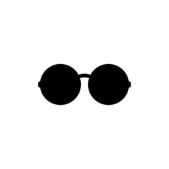 Reading glasses black dark icon with round lenses. Element for a website for the blind and visually impaired. Isolated vector clipart and illustration on white background. Editable template.