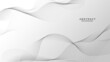 © kanpisut - Gray and white abstract background with wavy lines. Digital future technology concept. vector illustration.