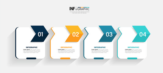 Fototapete - Four steps timeline infographic template vector.