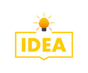 Poster - Flat idea for concept design. Lightbulb icon. Idea, solution, business, strategy concept. Vector stock illustration