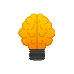 Poster - Flat idea for concept design. Lightbulb icon. Idea, solution, business, strategy concept. Vector stock illustration