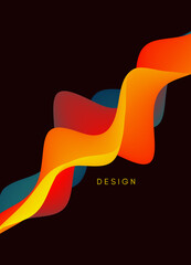 Sticker - 3D abstract wavy background with modern gradient colors. Motion sound wave. Vector illustration for banner, flyer, brochure, booklet, presentation or websites design.