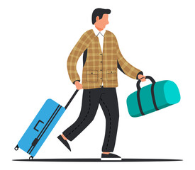 Wall Mural - Man with Travel Bag.