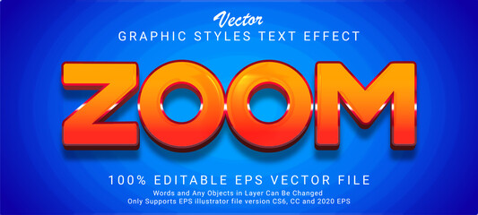 Zoom cartoon text style effect