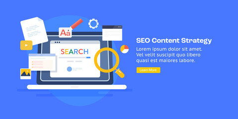 Wall Mural - seo content strategy, optimized content for search engine audience, search content marketing, seo co
