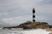 Kapu Beach And Lighthouse Was Built In 1901. Kapu Lighthouse Is 27 Meters Tall. Constructed On A Rock , Mangalore, India