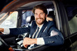 © SHOTPRIME STUDIO - businessmen in a suit in a car a trip to work service