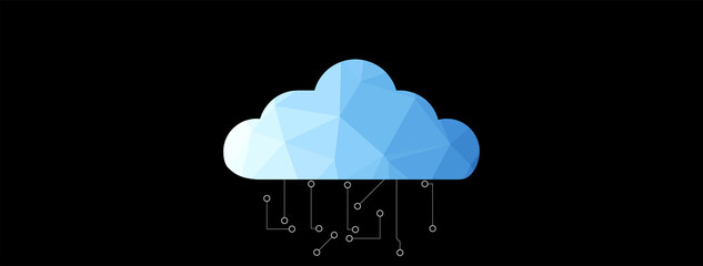 Cloud technology. Integrated digital web concept background