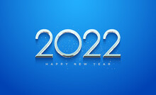 2022 Happy New Year 3d With Elegant Thin Font