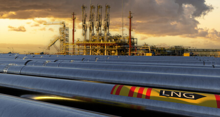Wall Mural - Pipelines leading the LNG terminal