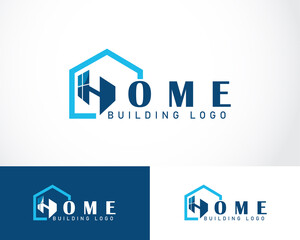 home logo creative initial h windows building template