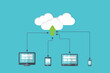 © madedee - Cloud Computing. Devices connected to the cloud. Vector illustration