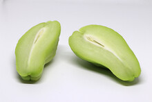 The Fresh Chayote  Isolated On White Background.