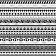 Polynesian tribal geometric seamless vector pattern set, Hawaiian traditional design collection inspired by Maori tattoo art
