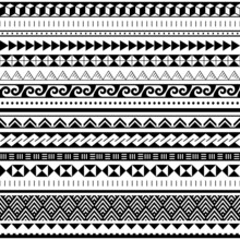 Polynesian Tribal Geometric Seamless Vector Pattern Set, Hawaiian Traditional Design Collection Inspired By Maori Tattoo Art
