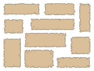 Wall Mural - pixel game vintage ribbons and scrolls. eight-bit console or arcade game design asset of ancient man