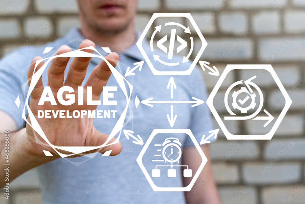 Concept of agile lifecycle development methodology. Agile programming ...