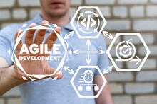Concept Of Agile Lifecycle Development Methodology. Agile Programming Software Technology.
