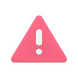 © provectors - Simple red triangle 3d icon vector illustration dangerous, caution, attention with exclamation point