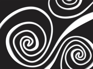 Simple black and white background with curly lines pattern