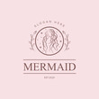 © milaart17 - Beauty Mermaid logotype design.Girl,sea and palm.
