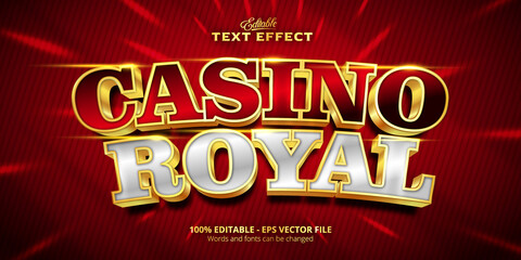 Wall Mural - golden style shiny editable text effect, casino royal text