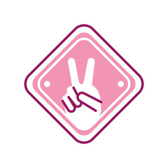 Poster - rabbit hand in sign