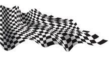 Checkered Wave Flying Black White For Sport Race Championship Business Success Background Vector