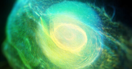 Wall Mural - burst of colorful energy, explosion of green plasma, swirling magical shockwave. sphere of abstract 