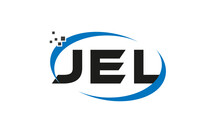 Dots Or Points Letter JEL Technology Logo Designs Concept Vector Template Element
