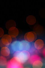 Wall Mural - blurred pink, blue and orange abstract Christmas lights background