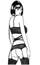 Sexy Woman In Lingerie Izolate Vector Illustration 10 Eps