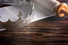A Kings Crown On A Hebrew Scroll