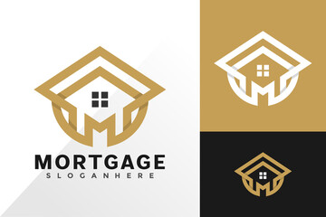 Real estate m letter logo vector design. Abstract emblem, designs concept, logos, logotype element for template