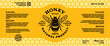 Local Honey Bee Label Template. Abstract Vector Packaging Design Layout.