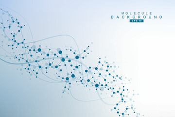 Wall Mural - structure molecule and communication. dna, atom, neurons. scientific concept for your design. connec