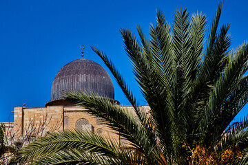 Wall Mural - Dome of the Al Aqsa Mosque on the Temple Mount, The Southern Wall of the Temple Mount in the Old City of Jerusalem, Israel