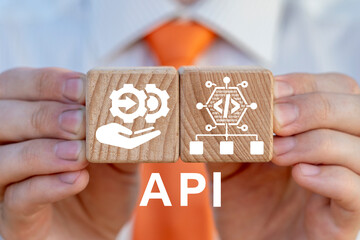 Wall Mural - concept of api application programming software interface development technology.
