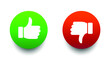 Thumbs up and thumbs down icon, like and deslike symbos. Vector illustration
