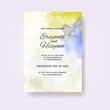 © REZI - Watercolor wedding invitation card. Beautiful wedding card watercolor with splash.