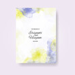 © REZI - Watercolor wedding invitation card. Beautiful wedding card watercolor with splash.