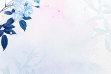 Flower Background Blue Border Vector, Remixed From Vintage Public Domain Images