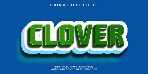 Wall Mural - text effect editable clover