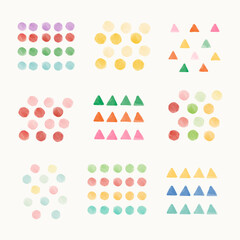 Wall Mural - colorful geometric watercolor background vector set