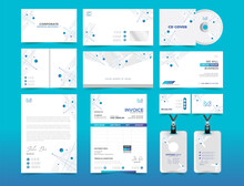 Modern Business Stationery And Corporate Identity Template Set,Corporate Identity Design Template. Business Card, Letterhead, Email Singature, Invoice, Envelop Templates,Business Template Set Vector