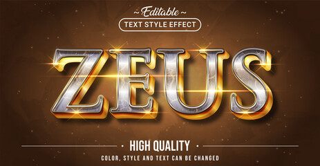Leinwandbilder - Editable text style effect - Zeus text style theme.