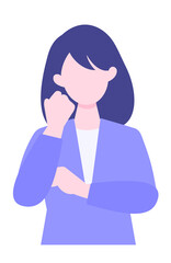 Wall Mural - BusinessWoman cartoon character. People face profiles avatars and icons. Close up image of confused Woman.